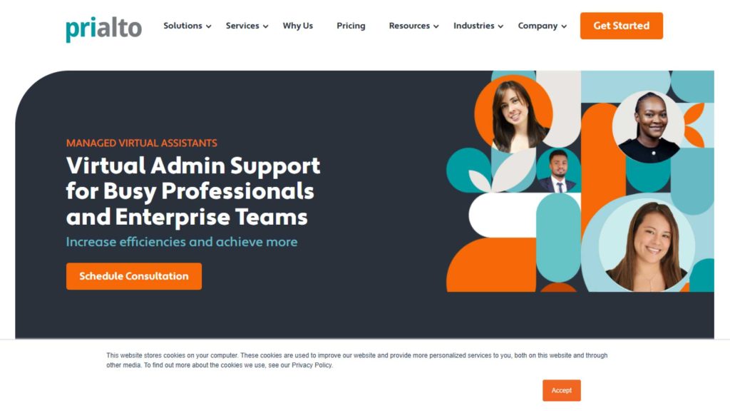 Prialto. Best for process-first admin and ops support